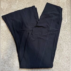 Women's Ribbed Black Trousers